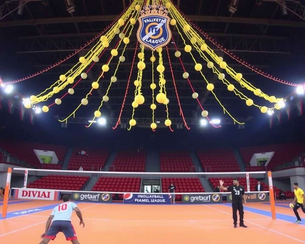 IVPL Diwali Special Event Indo-Volleyball Premier League Diwali special event with decorated stadium