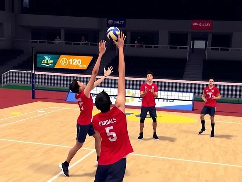 Indo-Volleyball Premier League - Exciting Gameplay Action Indo-Volleyball Premier League gameplay showing players spiking the ball