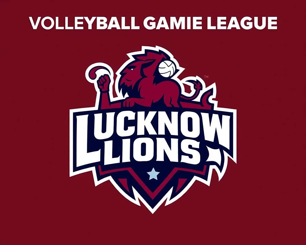 Lucknow Lions - Indo-Volleyball Premier League Lucknow Lions team logo with maroon colors
